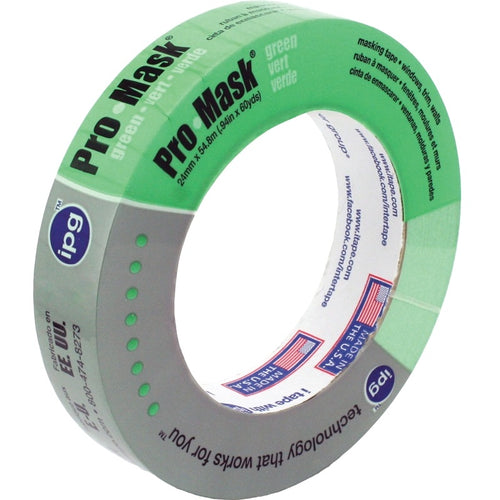 IPG 5803-1 MASKING TAPE, 60 YD L, 0.94 IN W, CREPE PAPER BACKING, LIGHT GREEN