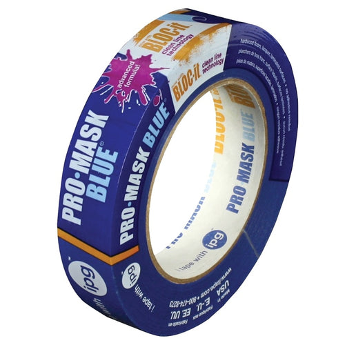 IPG 9531-1 MASKING TAPE, 60 YD L, 0.94 IN W, CREPE PAPER BACKING, BLUE
