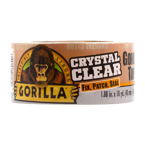 GORILLA 6060002 TAPE, 18 YD L, 1.88 IN W, CLEAR