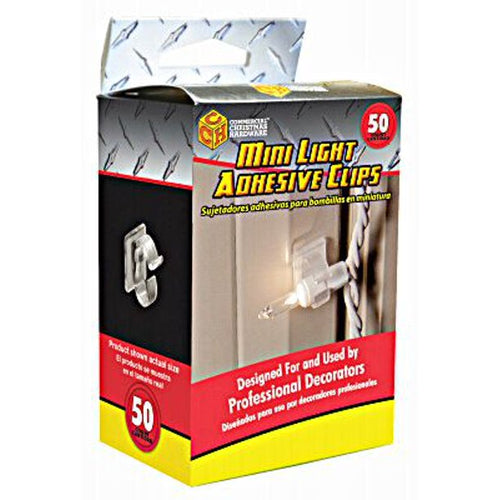ADAMS 5170-99-5633 CLIP LIGHT ADHESIVE, MINI, POLYCARBONATE, 50 PC