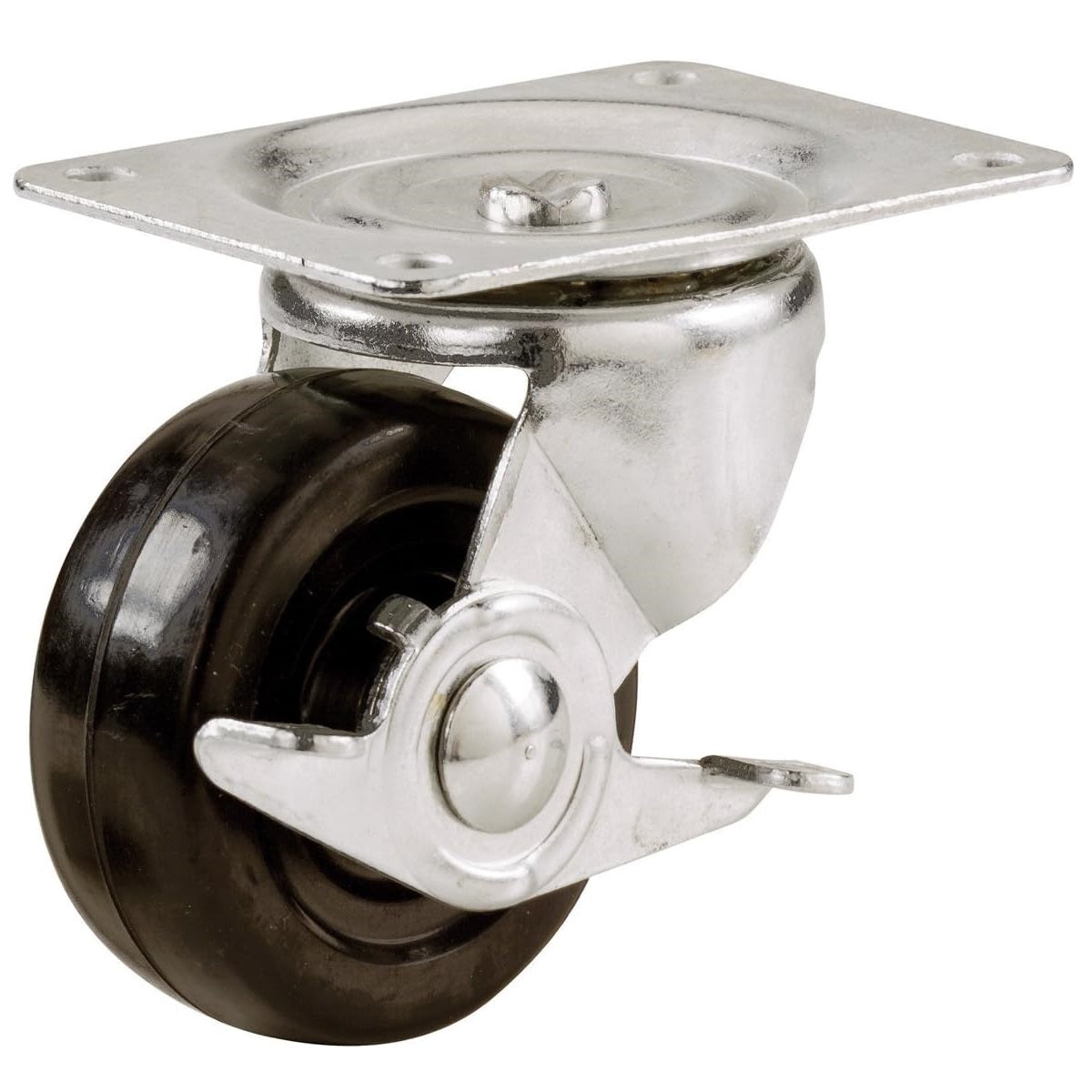 SHEPHERD HARDWARE 9510 SWIVEL CASTER, 2-13/16 X 3-7/8 IN PLATE, 4 IN L X 2.8 IN W X 3 IN H DIMENSIONS, 1-1/8 IN W WHEEL