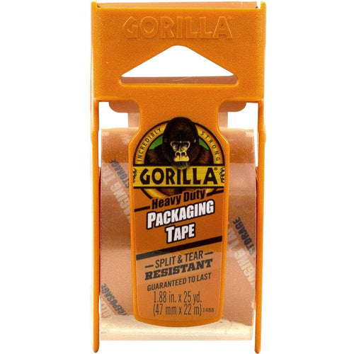 GORILLA 6034002 PACKAGING TAPE, 25 YD L, 1.88 IN W, CLEAR