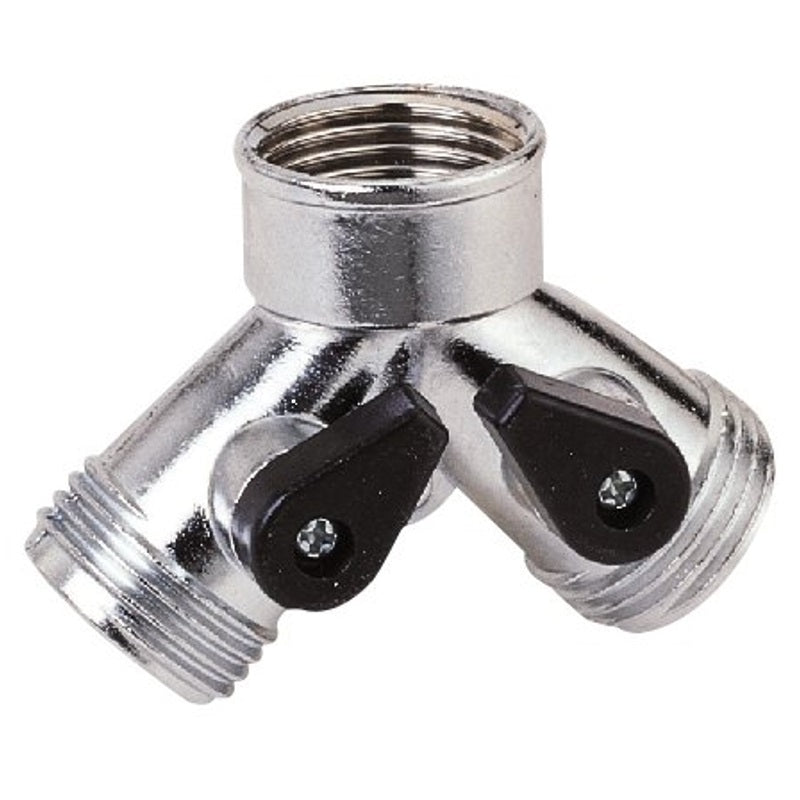 LANDSCAPERS SELECT GC5013L Y-CONNECTOR, FEMALE AND MALE, ZINC, SILVER, FOR: GARDEN HOSE AND FAUCET