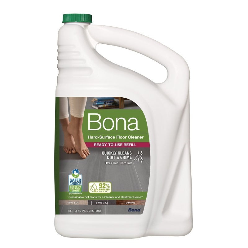 BONA WM700018172 HARD-SURFACE FLOOR CLEANER REFILL, 128 OZ BOTTLE, LIQUID, MILD, GREEN