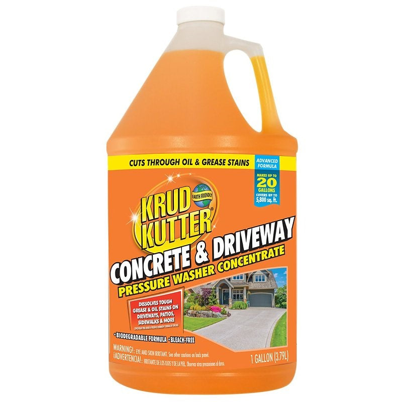 KRUD KUTTER ADVANCED FORMULA 385466 CONCRETE AND DRIVEWAY PRESSURE WASHER CONCENTRATE, LIQUID, 1 GAL BOTTLE