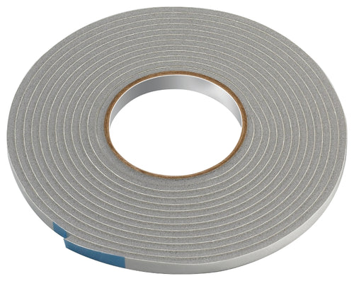 FROST KING V443H FOAM TAPE, 3/8 IN W, 17 FT L, 3/16 IN THICK, VINYL, GRAY