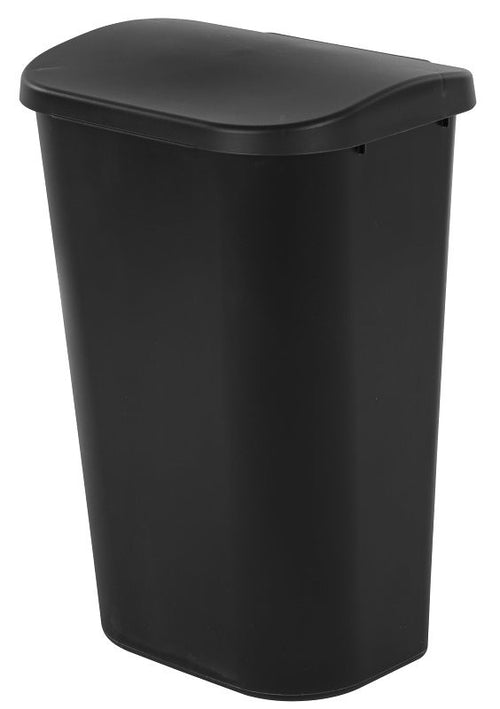 STERILITE 10759006 WASTEBASKET, 11.3 GAL, PLASTIC, BLACK, LIFT-TOP LID