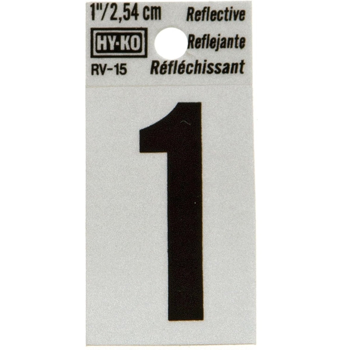 NUMBER "1" BLACK REFLECTIVE 1"
