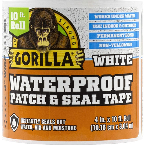 GORILLA 101895 PATCH AND SEAL TAPE, 4 IN W, 10 FT L, WHITE