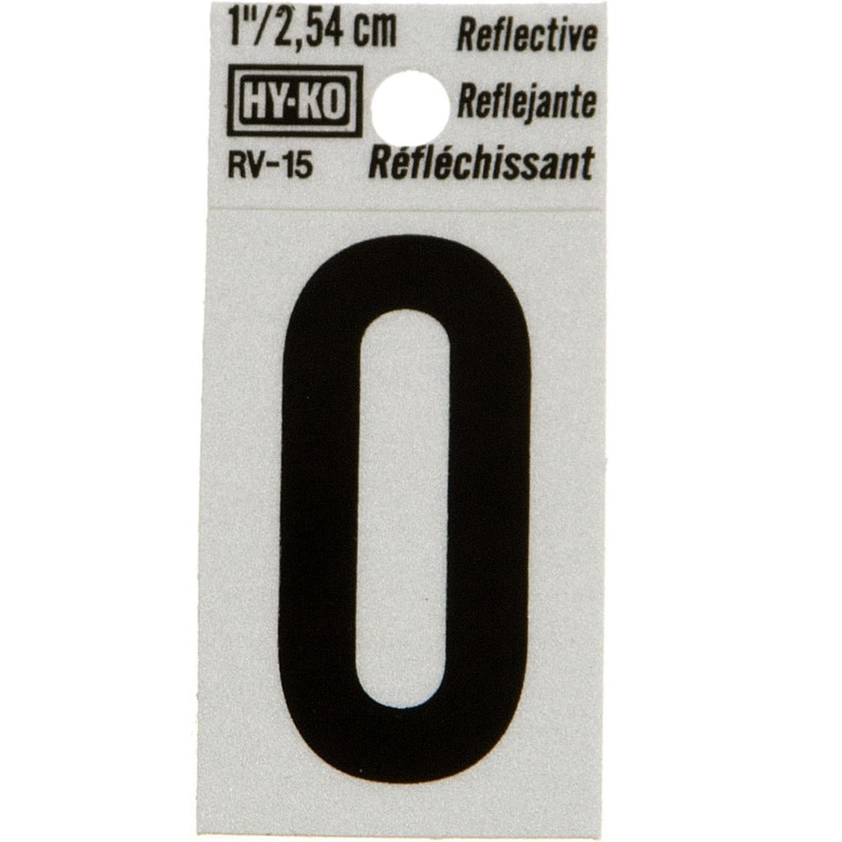 NUMBER "0" BLACK REFLECTIVE 1"
