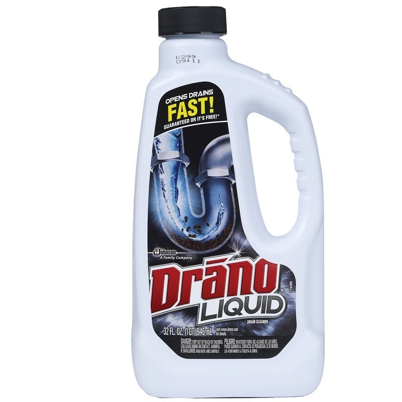DRANO 116 CLOG REMOVER, LIQUID, NATURAL, BLEACH, 32 OZ BOTTLE