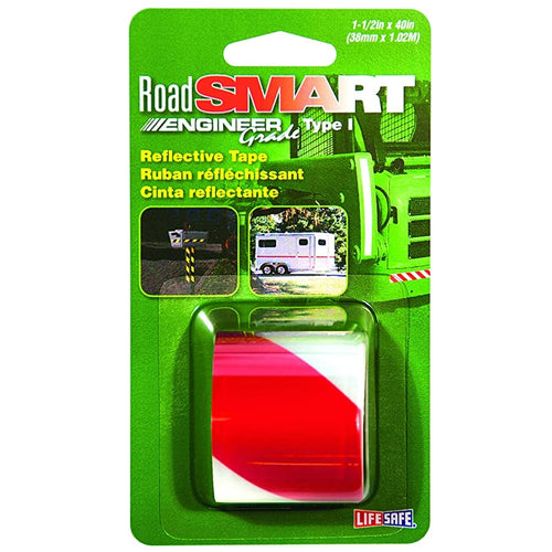 TAPE-REFLECTIVE 1.5"x40" RED/SILVER