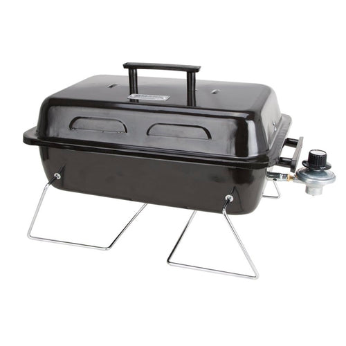 OMAHA YL1081 PORTABLE GAS GRILL, 1-GRATE, 168 SQ-IN PRIMARY COOKING SURFACE, BLACK, STEEL BODY