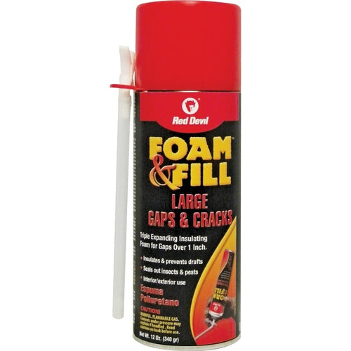 RED DEVIL 0909 TRIPLE EXPANDING FOAM SEALANT, CHAMPAGNE, 12 OZ AEROSOL CAN