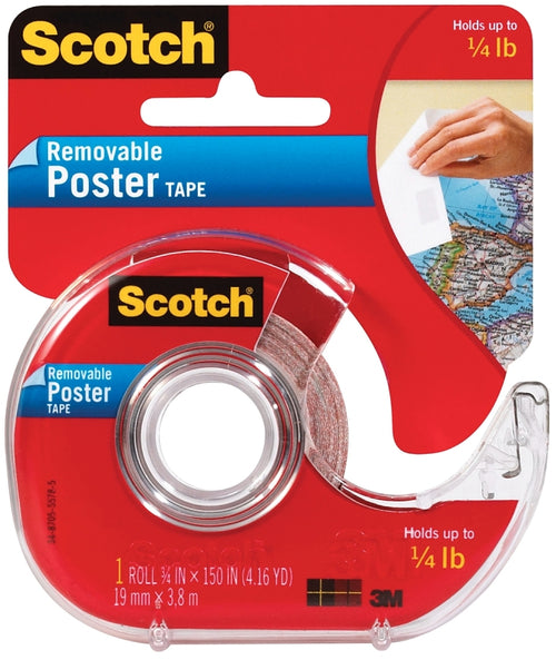 SCOTCH 109 POSTER TAPE, 150 IN L, 3/4 IN W, CLEAR