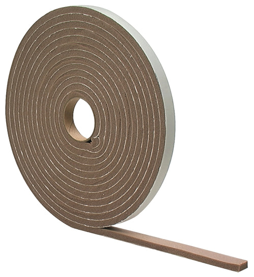 M-D 02790 FOAM TAPE, 3/8 IN W, 17 FT L, 3/16 IN THICK, PVC
