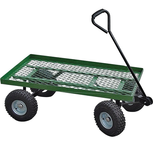 LANDSCAPERS SELECT YTL22114 GARDEN CART, 600 LB, STEEL DECK, 4-WHEEL, 10 IN WHEEL, PNEUMATIC WHEEL, COMFORT-GRIP HANDLE