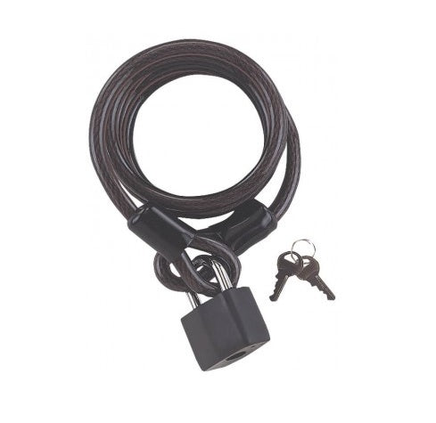 ProSource cable lock with steel shackle, black