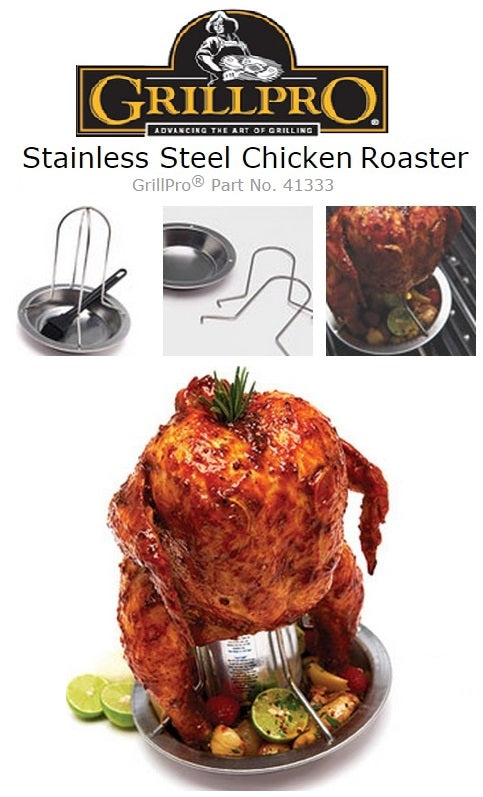 GrillPro stainless steel chicken roaster