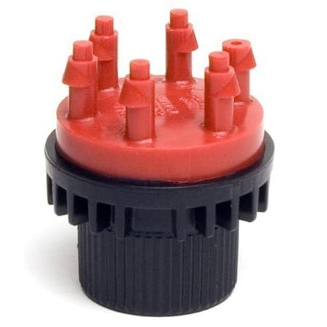RAIN BIRD MANIF2PK MANIFOLD, 1/2 IN CONNECTION, FPT X BARB, 6 -PORT, 1/4 IN TUBING, PLASTIC, RED