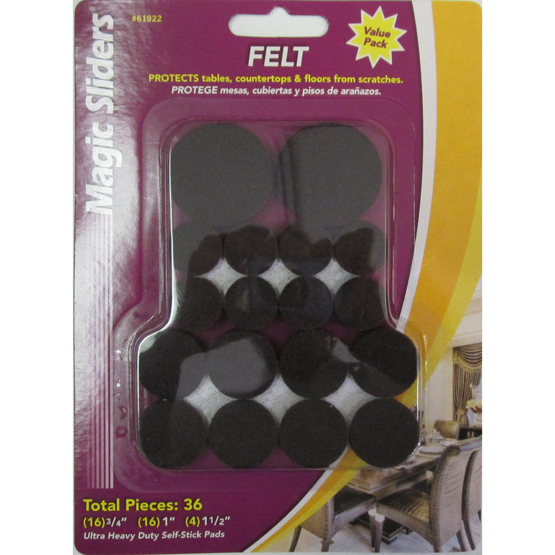 MAGIC SLIDERS-ULTRA HEAVY DUTY FELT PAD 36PCS