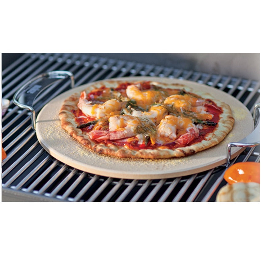 BBQ system flat round stone, alternate view