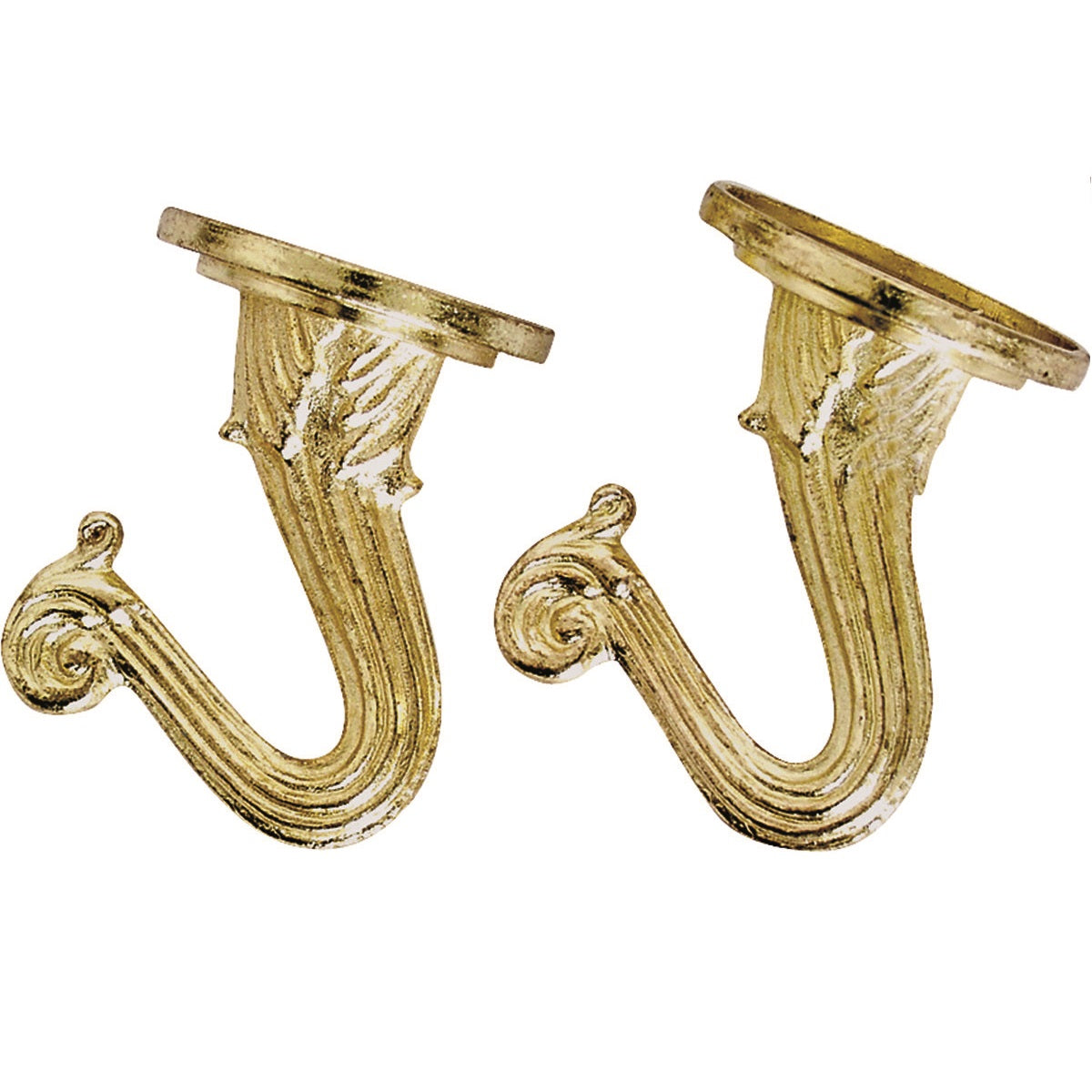 LANDSCAPERS SELECT GB0413L CEILING HOOK, 1.5 IN L, ZINC ALLOY, POLISHED BRASS, WALL MOUNT MOUNTING