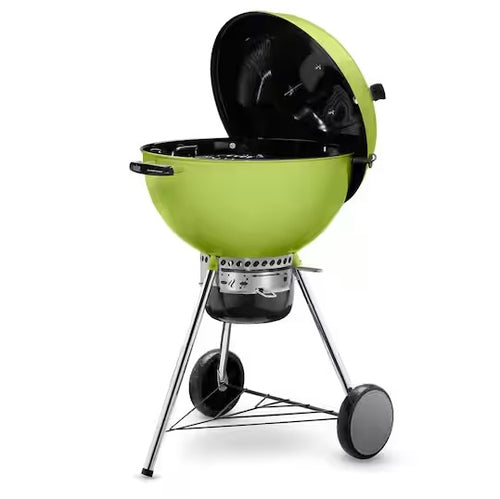 WEBER MASTER-TOUCH 22 IN. CHARCOAL GRILL IN SPRING GREEN WITH BUILT-IN THERMOMETER