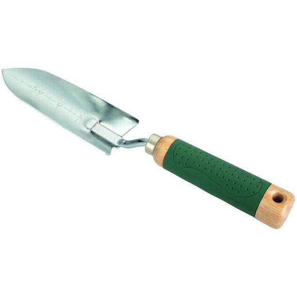 LANDSCAPERS SELECT GT945B GARDEN/TRANSPLANTING TROWEL, 13 IN L, 6-1/4 IN L BLADE, 2 IN W BLADE, ALUMINUM BLADE, WOOD HANDLE