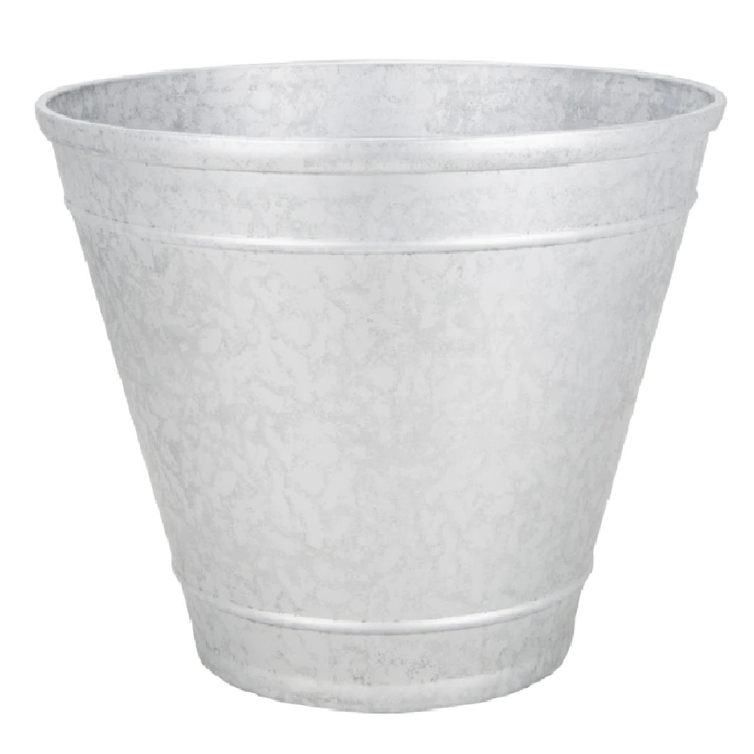 LANDSCAPERS SELECT PT-S120 PLANTER, 17-3/4 IN DIA, 13-1/2 IN H, ROUND, HIGH-DENSITY RESIN, METALLIC, METALLIC