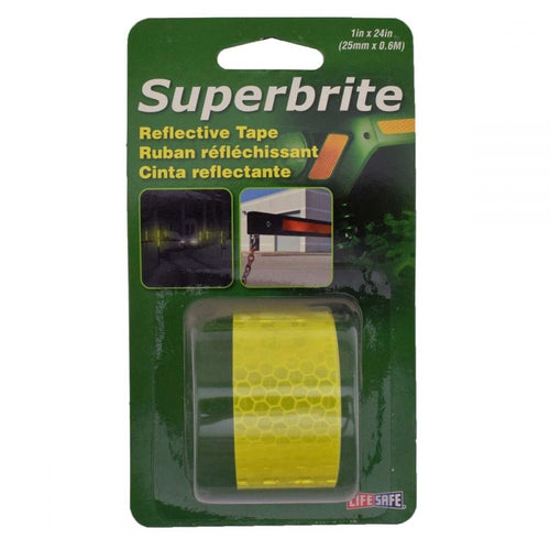 INCOM RE181 REFLECTIVE TAPE, 24 IN L, 1 IN W, NEONBRITE FLUORESCENT LIME