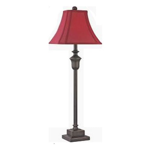 Buffet lamp, oil rubbed bronze, red shade