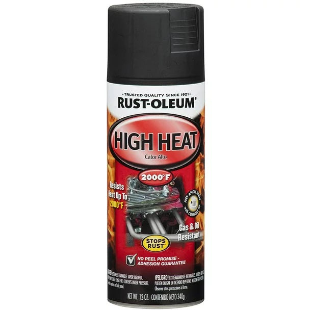 RUST-OLEUM 248903 ENGINE SPRAY PAINT, OIL BASE, FLAT, BLACK, 12 OZ CAN