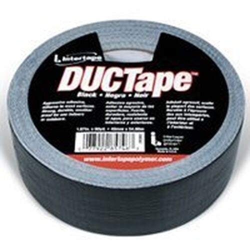 IPG 20C-BK2 DUCT TAPE, 60 YD L, 1.88 IN W, POLYETHYLENE-COATED CLOTH BACKING, BLACK